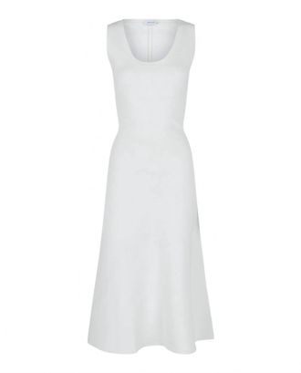 Ferragamo Womens Sleeveless A-Line Dress In White