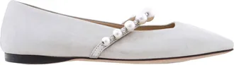 Jimmy Choo London Ade Pearl Embellished Flats, Brand Size 34 ( US Size 4 )