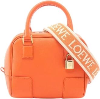 Loewe Pre-owned Amazona 16 Leren 2way Handtas - Dames - Vintage Handtas - Oranje - ONE Size - Leer - Vintage
