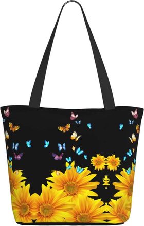 AOOEDM Sunflower And Butterflies Ladies Shopping Bag 13x11x7in.The Perfect ValentineS Day Gift.It Is The Best ValentineS Day Gift For Mom, Daughter, Wife,Etc