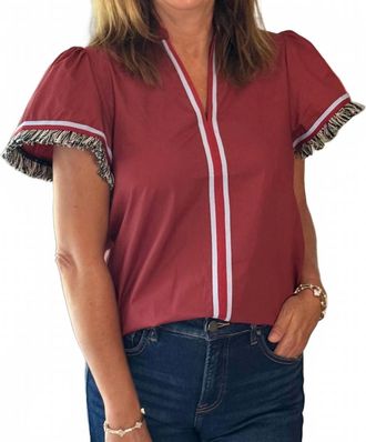 THML Clothing Iris Top In Crimson