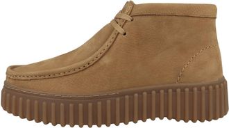 Clarks Premium Womens Torhill Moss Combat Boot, Light Tan Nubuck, 8 UK