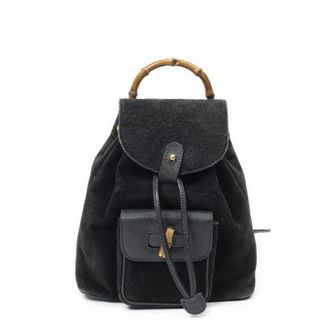 Gucci Pre-owned Womens Mini Bamboo Backpack - Black - One Size