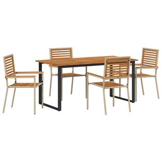 vidaXL Conjunto De Comedor De Jard&iacute;n 5 Pcs Beige Vidaxl