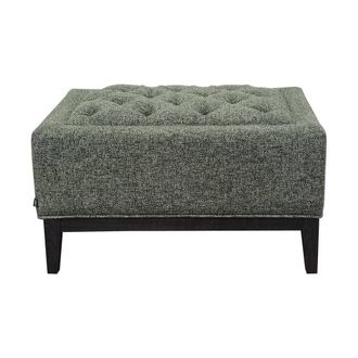 The Libra Company Theodore Buttoned Stool - Wood/Foam/Poly/Metal - L61 x W81 x H48 cm in Green