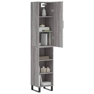 Berkfield Home Highboard Grey Sonoma 34.5x34x180 cm Engineered Wood