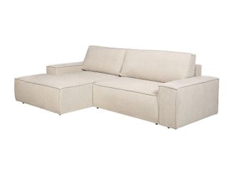 Vente-Unique Sof&aacute; rinconera izquierda convertible en textura de tela beige AMELIA