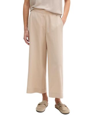 Marc O'Polo Dehnbund-Hose MARC OPOLO, Damen, Gr. 32, N-Gr, smooth sand, Web, Obermaterial: 90% Lyocell, 10% Leinen, relaxed fit, Hosen Dehnbund-Hose, Model Margo 