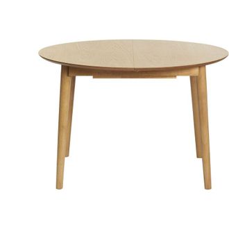 Miliboo Tavolo allungabile con allunghe integrate rotondo in legno chiaro rovere L115-154 cm EGO