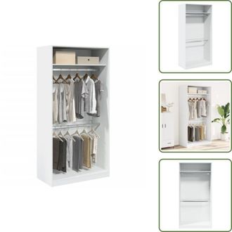 vidaXL The Living Store Armadio Bianco 100x50x200 cm in Legno Multistrato - Armadio in truciolato