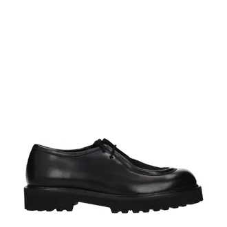 Max Mara Zwarte Leren Oxfords En Derbies