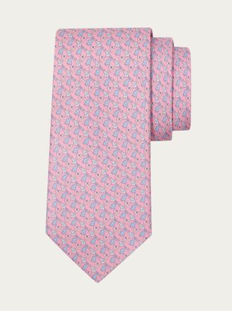 Ferragamo Uomo Cravatta in seta stampa Elefantino Rosa