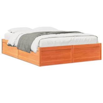 Berkfield Home Bed Frame without Mattress Wax Brown 140x200 cm Solid Wood Pine
