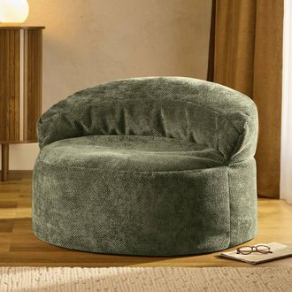 Icon Brand Orb Accent Chair Woven Chenille in Olive