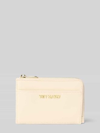 Hey Marly Portemonnaie aus Rindsleder-Mix mit Label-Applikation in Offwhite, Gr&ouml;&szlig;e 1