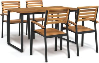 vidaXL Vidaxl - Cobertizo Triple Para Cubo De Basura Madera Acacia 210x89x117cm