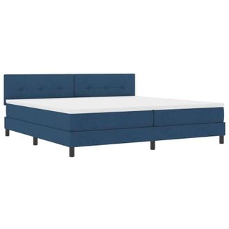 vidaXL Cama Tipo Box Spring Con Tiras Led Azul 200 X 200 Cm Tela Vidaxl