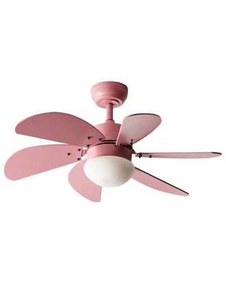 Beliani Ventilador de techo con luz con mando led rosa