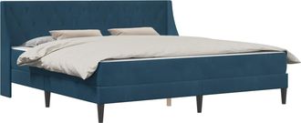 vidaXL Estructura De Cama Con Colch&oacute;n Azul 200 X 200 Cm Terciopelo Vidaxl