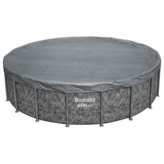 Bestway Cubierta Para Piscina 1 &Oslash;5,49 M Redondo Poli&eacute;ster Gris For Bestway