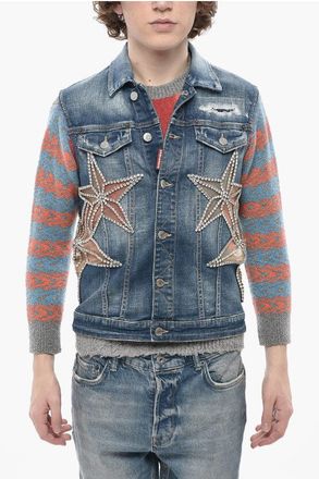 Dsquared2 Gilet in Denim STAR con Dettagli See Through taglia 46