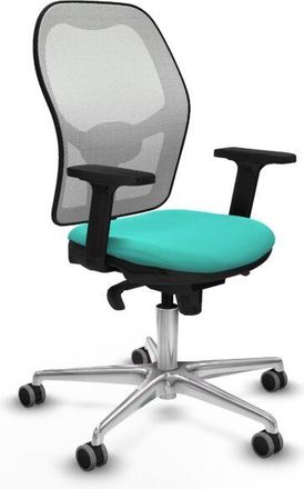 Piqueras y Crespo Piqueras Y Crespo - Jorquera Sincro Malla Blanca Similpiel Turquesa Brazos 2d Base Aluminio Ruedas 65mm Engomada