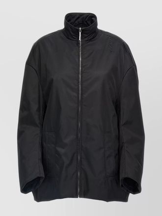 Marni high collar twill parka with side pockets