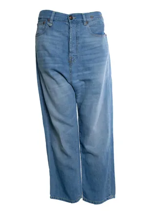 R13 tailored drop jeans in blue