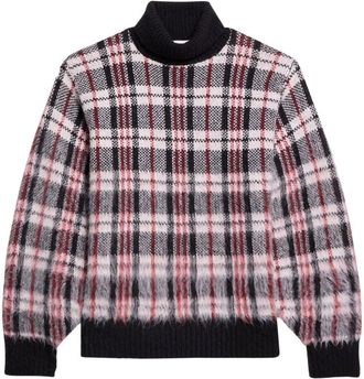 Helmut Lang plaid-check jumper - women - Acrylic/Recycled Polyamide - S - Black