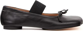 Maison Margiela Leren Ballerinas met strik - Dames - Ballerinas - Zwart - 39 EU - Leer - Schoenen