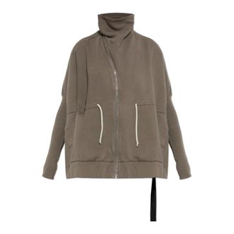 Rick Owens Zip-throughs, female, Brown, Size: XS Oversize Sweatshirt