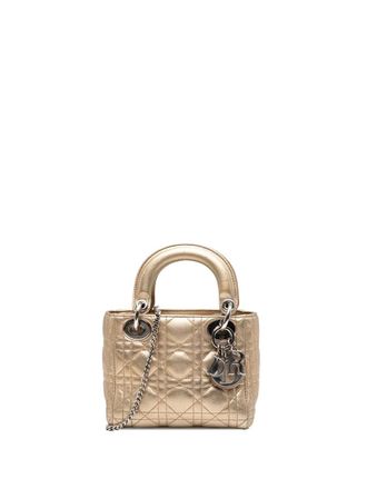 Dior 2014 Mini Metallic Lambskin Cannage Lady Dior satchel - Gold