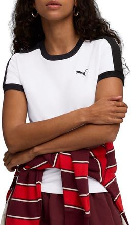 Puma T7 Slim Fit T-Shirt in Puma White at Nordstrom, Size X-Small