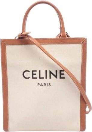 Celine Pre-owned Tote Bags, female, Beige, Size: ONE SIZE Pre-owned Small Vertical Cabas Tote Bag
