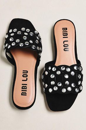 Bibi Lou Studded Faux Suede Slides