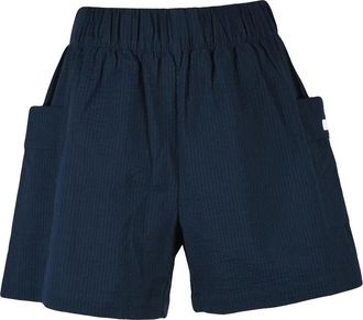 Emporio Armani Blue Elastic Waistband Stretch Cotton Shorts