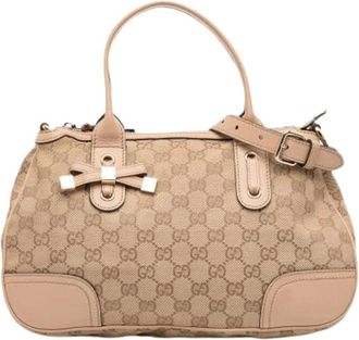 Gucci Pre-owned Handbags, female, Brown, Size: ONE SIZE Pre-owned Canvas Handbag