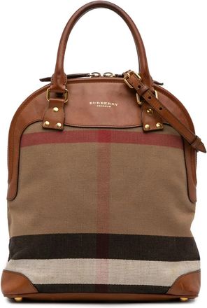 Burberry Borsa a tracolla Bloomsbury Saddle media in tela Mega Check 2000-2017 - Marrone