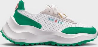 Casablanca Mens Atlantis Sneaker White Green - Size UK 12.5