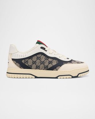 Gucci Men & apos;s Re-Web GG Supreme Canvas and Leather Sneakers