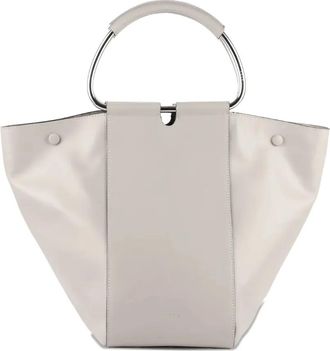 Stée Borsa tote Neo in pelle con manico circolare - Bianco