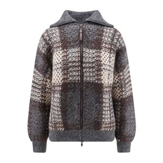 Brunello Cucinelli Two-way Zip Cardigan - female - Brunello Cucinelli - Cardigans - Multicolor - S - Knitwear