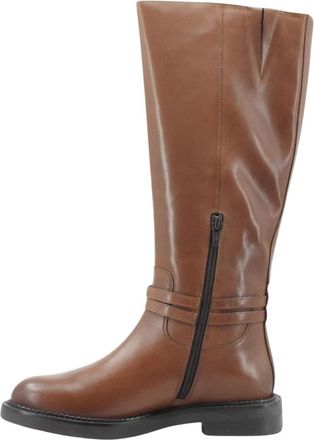 Geox Serilda High Boot - Dames - Hoge Laarzen - Bruin - 39 EU - Leer - Schoenen