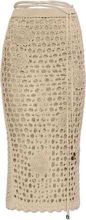The Attico Rok van de Il Primo Bagno Collectie - Dames - Midirokken - Beige - 2XS - Katoen - Rokken