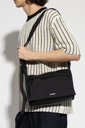 Jil Sander Shoulder Bag With Logo, Mens, Black
