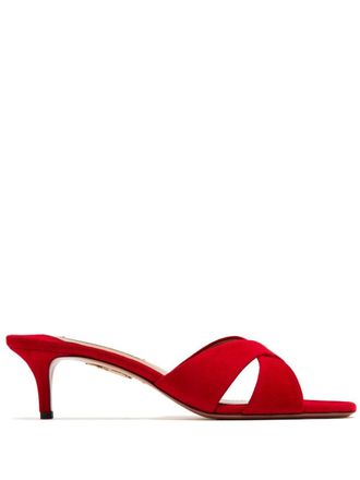 Aquazzura Divine 50mm leather mules - Red
