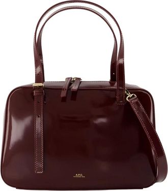 A.P.C. Virginie Box Bag - Dames - Handtassen - Rood - ONE Size - Katoen - Tassen