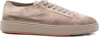 Santoni Schoenen, Heren, Beige, 43 EU, Leer, Suede Sneaker