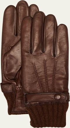 Agnelle Mens Darius Cashmere-Lined Leather Gloves