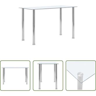 vidaXL Tavolo da pranzo in vetro temperato - Tavolo da Pranzo Trasparente 120x60x75cm Vetro Temperato